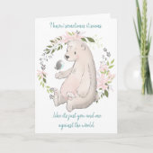 Whimsischer Bär und Bird You and Me Romantic Karte (Vorderseite)