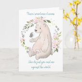 Whimsischer Bär und Bird You and Me Romantic Karte (Gelbe Blume)
