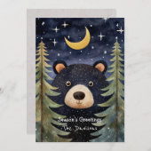 Whimsischer Bärenurlaub Feiertagskarte (Vorne/Hinten)