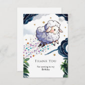 Whimsischer Bauernhof Schafe Geburtstag Dankeskarte (Vorne/Hinten)