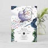 Whimsischer Bauernhof Schafe Geburtstag Einladung (Stehend Vorderseite)