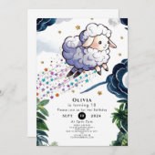 Whimsischer Bauernhof Schafe Geburtstag Einladung (Vorne/Hinten)