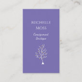 Whimsischer Baum des Lebens Zeichnend Boho Lila Visitenkarte (Vorderseite)