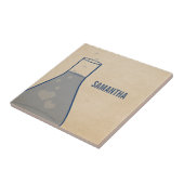 Whimsischer Becherziegel, blau Fliese (Seite)