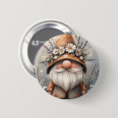 Whimsischer Blume Gnome: Adorable Water Color Art Button (Vorne & Hinten)