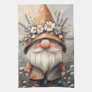 Whimsischer Blume Gnome: Adorable Water Color Art Geschirrtuch
