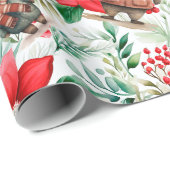 Whimsischer Blumenbären Geschenkpapier (Rolleneckpunkt)