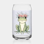 Whimsischer Blumenfrosch Kernkunst Dosenglas (Vorderseite)