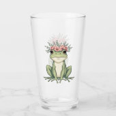 Whimsischer Blumenfrosch Kernkunst Glas (Rückseite)