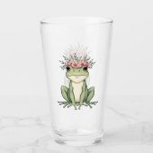 Whimsischer Blumenfrosch Kernkunst Glas (Vorderseite)