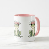 Whimsischer Blumenfrosch Kernkunst Tasse (VorderseiteRechts)