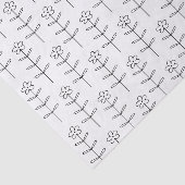 Whimsischer Blumenstrauß Kunst in Schwarz und Weiß Seidenpapier (Ausschnitt)