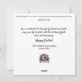 Whimsischer Blumenwald Osterhase Feiertagskarte (Rückseite)