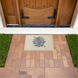 Whimsischer Blumenweihnachtsbanner Fußmatte