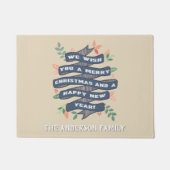 Whimsischer Blumenweihnachtsbanner Fußmatte (Vorderseite)