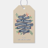 Whimsischer Blumenweihnachtsbanner Geschenkanhänger (Vorderseite)