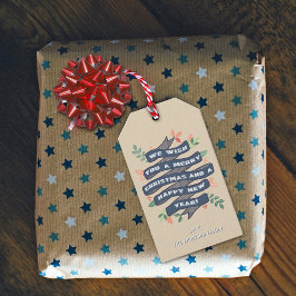 Whimsischer Blumenweihnachtsbanner Geschenkanhänger