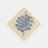 Whimsischer Blumenweihnachtsbanner Serviette (Ecke)