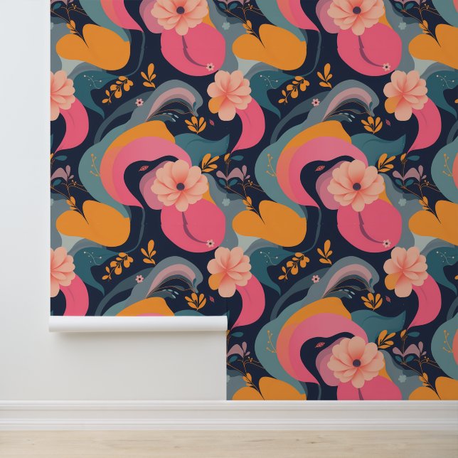 Whimsischer Blumenzauber Tapete (Anwendung)