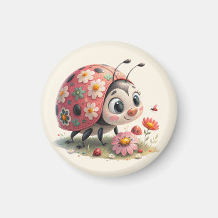 Whimsischer Blütenwirbel Magnet