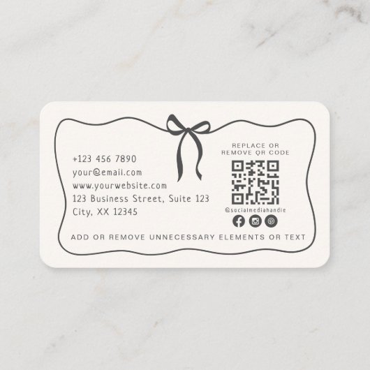 Whimsischer Bogen, QR-Code-Ereignisplanung Visitenkarte (Rückseite)