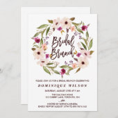 Whimsischer Bohemischer Blumenreath Bridal Brunch Einladung (Vorne/Hinten)