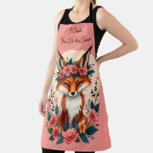 Whimsischer Boho-Fuchs mit Blumenkrone Waldland Schürze