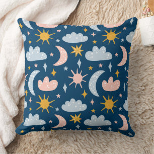 Whimsischer Boho-Regenbogen & Florales Nahtloses M Kissen