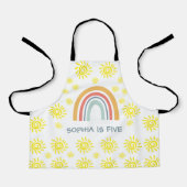 Whimsischer Boho-Regenbogen und Sonne 5. Geburtsta Schürze (Vorderseite)