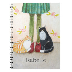 Whimsischer Buchcover-Stil Katzenliebhaber Benutze Notizblock