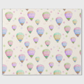 Whimsischer bunter Heißluftballons lustiges Muster Geschenkpapier (Flach)