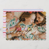 Whimsischer bunter Regenbogen Foto Ferienkarte Einladung (Vorne/Hinten)