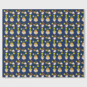 Whimsischer Cartoon Angel Weihnachtsgeschenk Wrap Geschenkpapier (Flach)