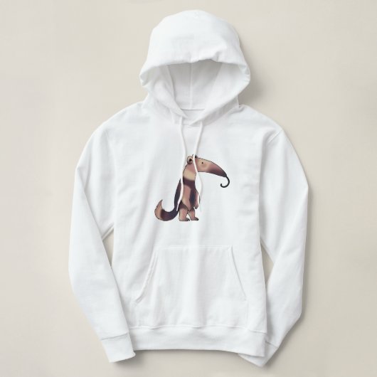 Whimsischer Cartoon Anteater Art Hoodie (Design vorne)