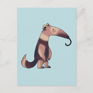 Whimsischer Cartoon Anteater Art Postkarte