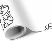 Whimsischer Cartoon Dinos auf Clean White Geschenkpapier (Rolleneckpunkt)