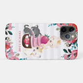 Whimsischer Cartoon Katzen Erdbeere Cupcake Case-Mate iPhone Hülle (Rückseite (Horizontal))