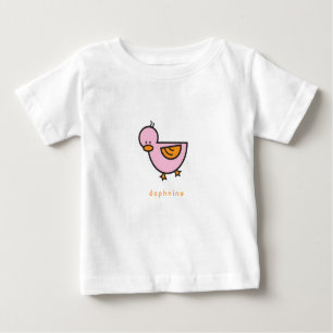 Whimsischer Cartoon Niedlich Sweet Pink Girl Duckl Baby T-shirt