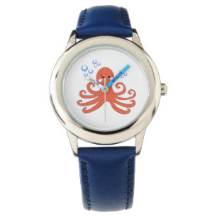 Whimsischer Cartoon Octopus Armbanduhr