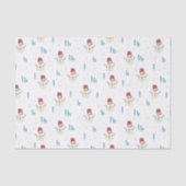 Whimsischer Cartoon Snowmen im Weißen Winter Seidenpapier (Vorderseite)