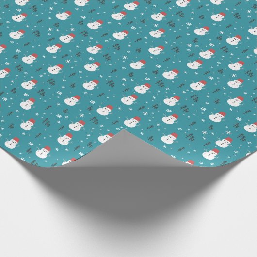 Whimsischer Cartoon Snowmen im Winter Geschenkpapier (Ecke)
