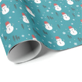 Whimsischer Cartoon Snowmen im Winter Geschenkpapier (Rolleneckpunkt)