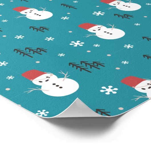 Whimsischer Cartoon Snowmen im Winter Poster (Ecke)