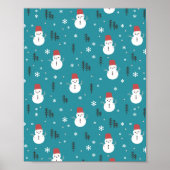 Whimsischer Cartoon Snowmen im Winter Poster (Vorne)