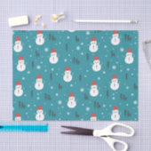 Whimsischer Cartoon Snowmen im Winter Seidenpapier (Handwerk)