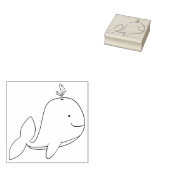 Whimsischer Cartoon Whale Kontur Gummi Briefmarke Gummistempel (Stempel)