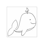 Whimsischer Cartoon Whale Kontur Gummi Briefmarke Gummistempel (Prägung)