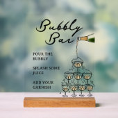 Whimsischer Champagner Prosecco Bubbly Bar Acrylschild (Neutral)