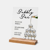 Whimsischer Champagner Prosecco Bubbly Bar Acrylschild (Winkel)