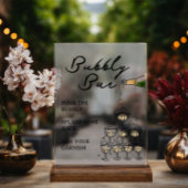 Whimsischer Champagner Prosecco Bubbly Bar Acrylschild